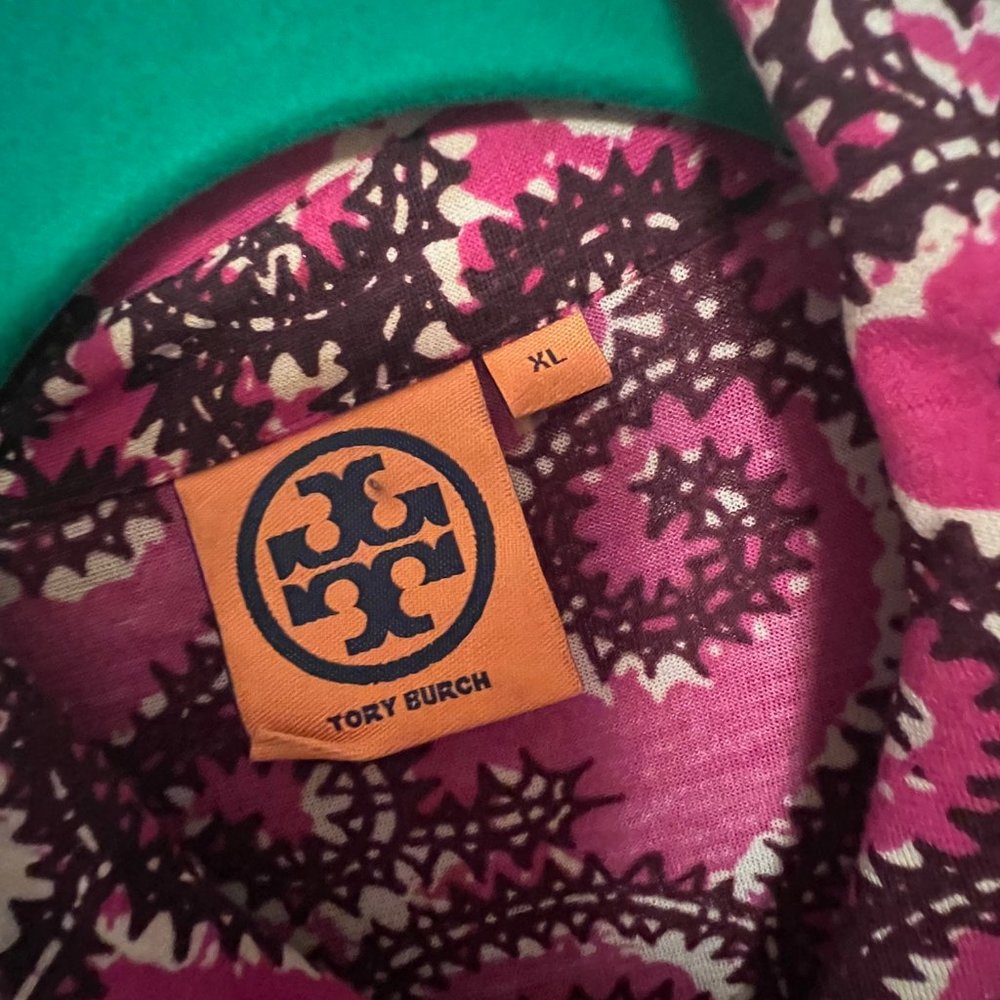 Tory Burch Multi-Pink Patterned Utility Shirt, Si… - image 2